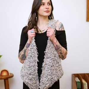 Free People Fur Away Fuzzy Textured Vest Medium